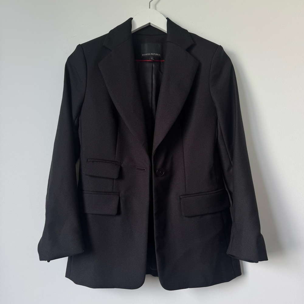 Banana Republic Lido Sculpted-Fit Italian Wool Blazer - Size 00 - Picture 8 of 13